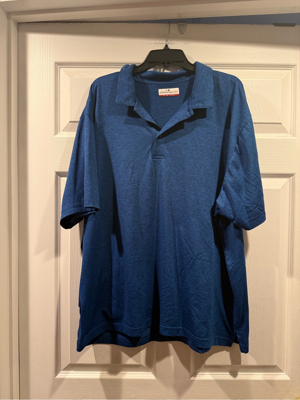 Grand Slam Men's Heathered Blue Short-Sleeve Polo. Size XXL